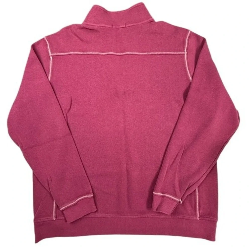Tommy Bahama Relax Magenta Pink Quarter Zip Cotton Pullover Sweatshirt Mens XL